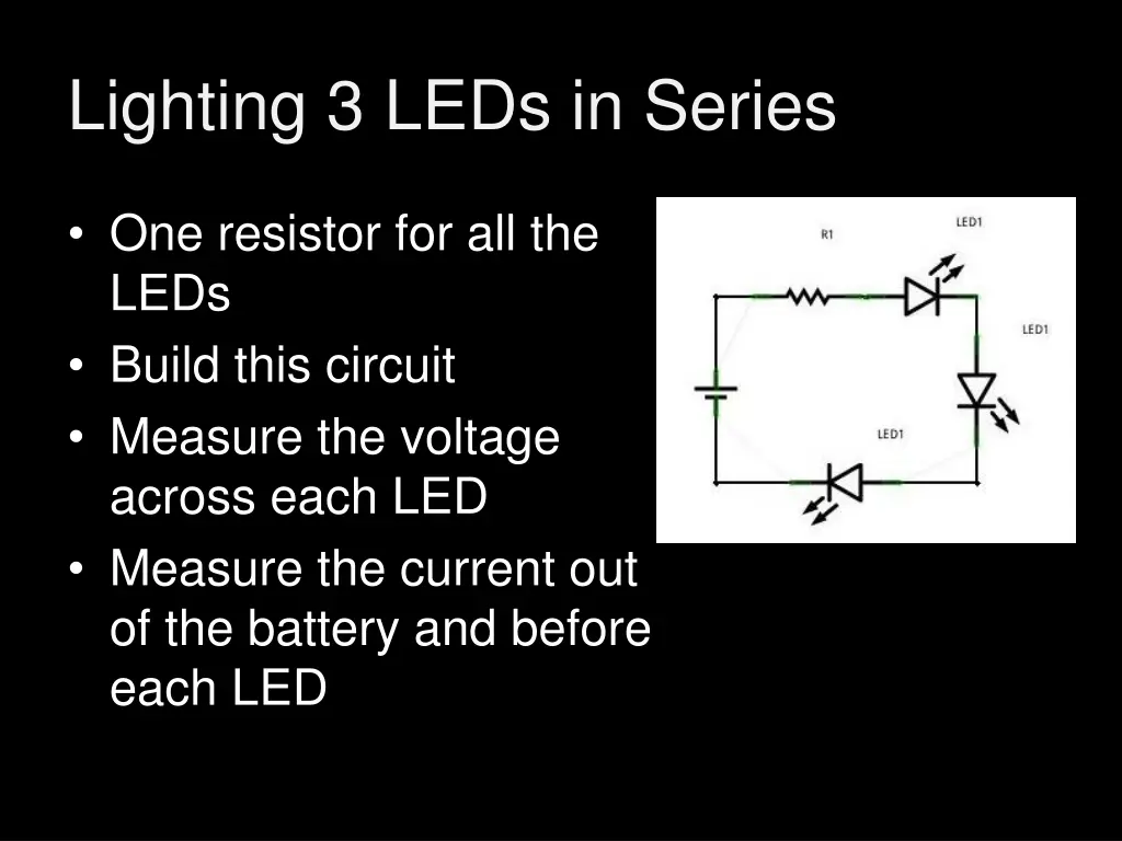 lighting 3 leds in series