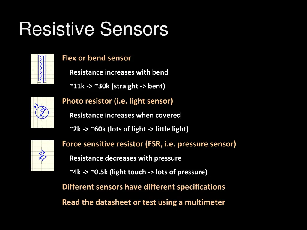 resistive sensors