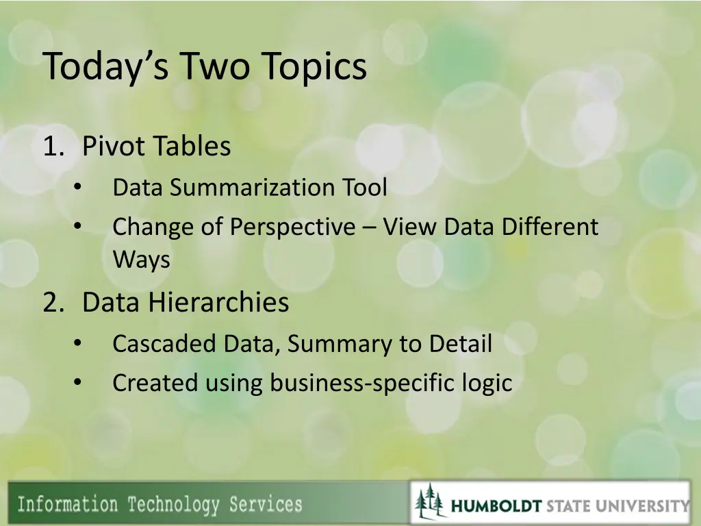 today s two topics