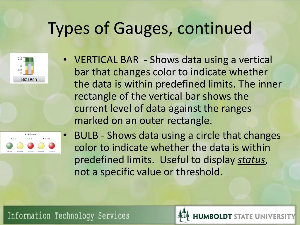 types of gauges continued