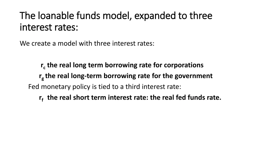 the loanable funds model expanded to three