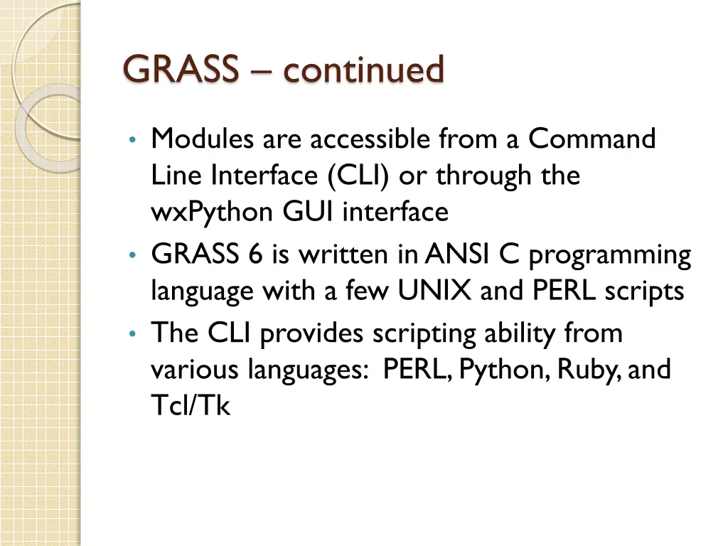 grass continued