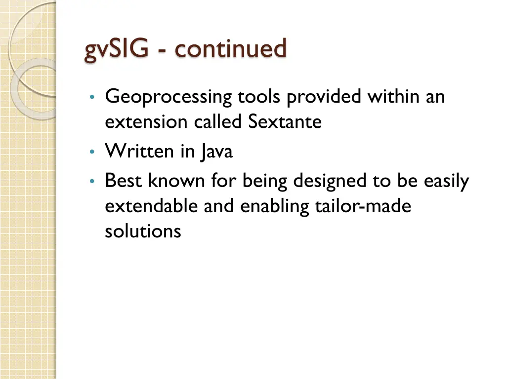 gvsig continued