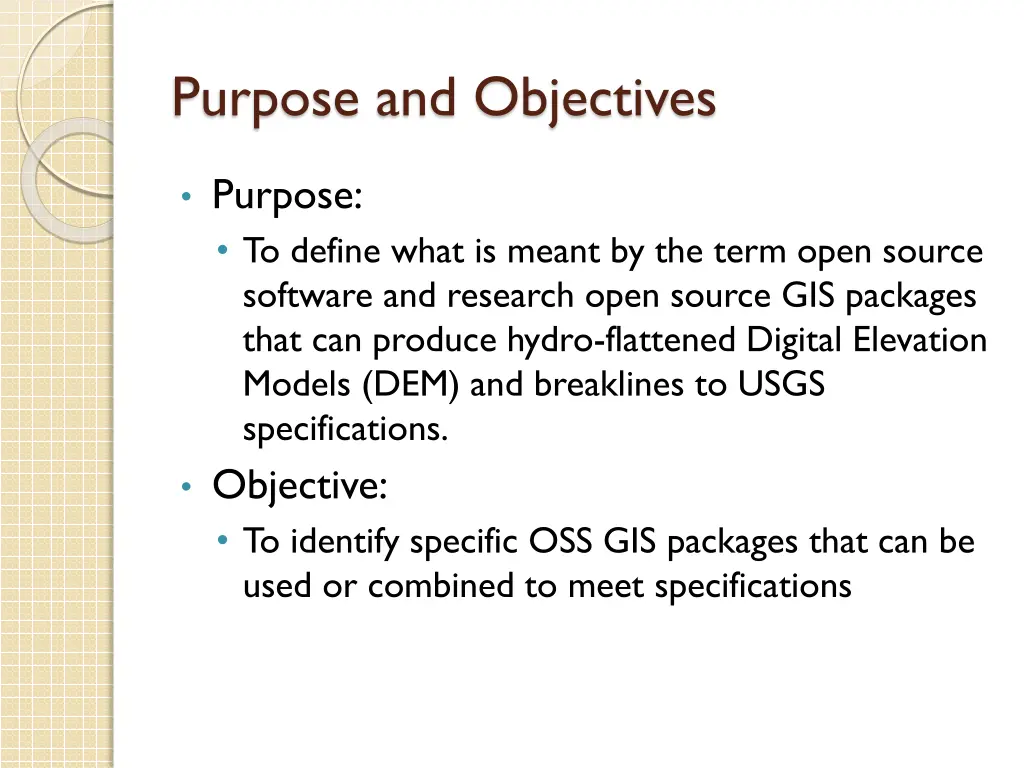 purpose and objectives