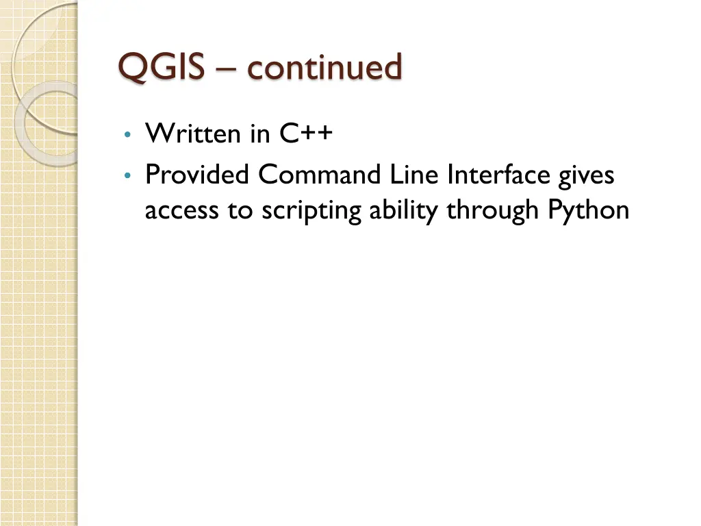 qgis continued