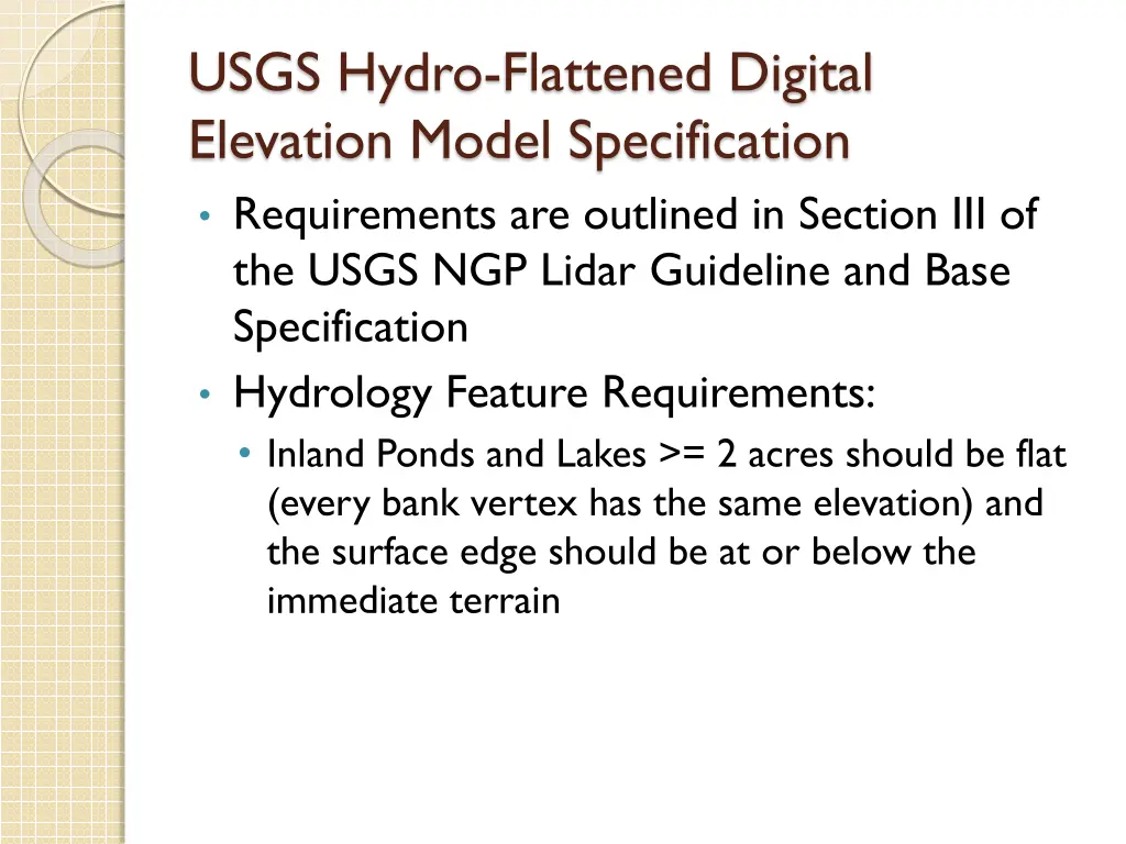 usgs hydro flattened digital elevation model