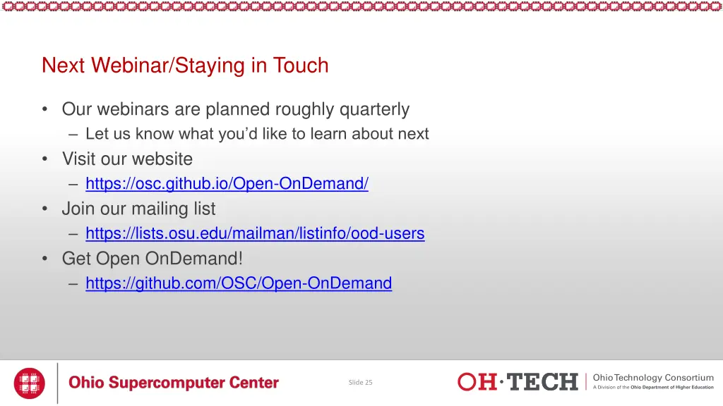 next webinar staying in touch