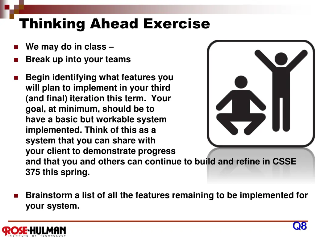 thinking ahead exercise