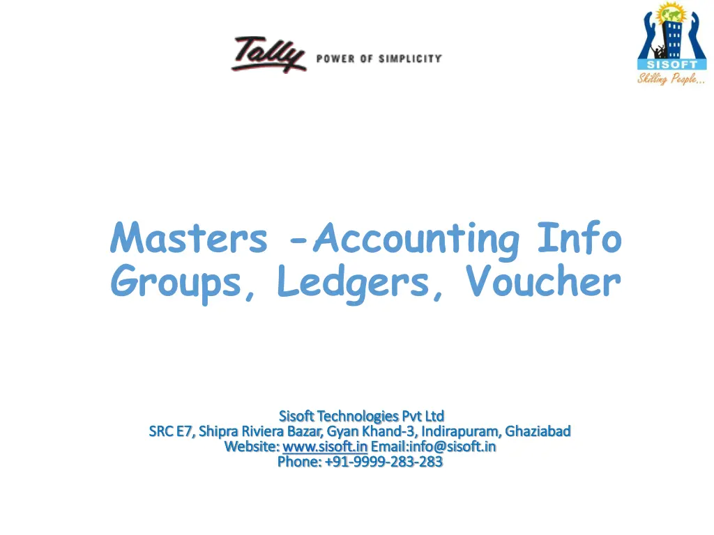 masters accounting info groups ledgers voucher