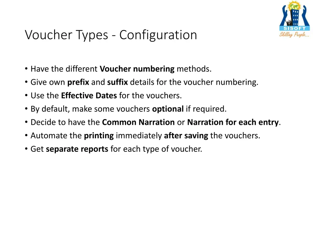 voucher types configuration