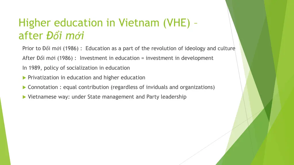 higher education in vietnam vhe after i m i