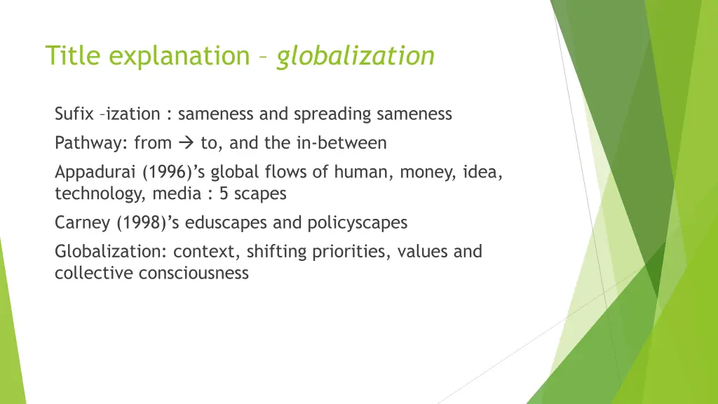 title explanation globalization