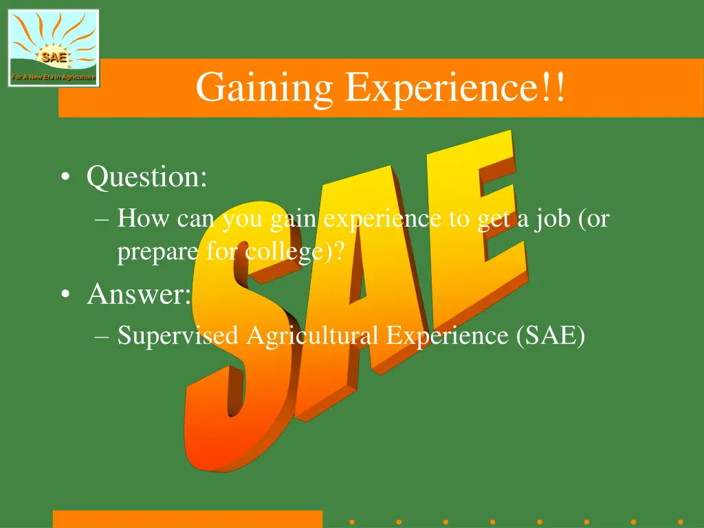 gaining experience