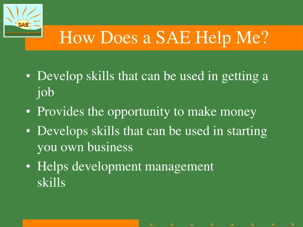 how does a sae help me