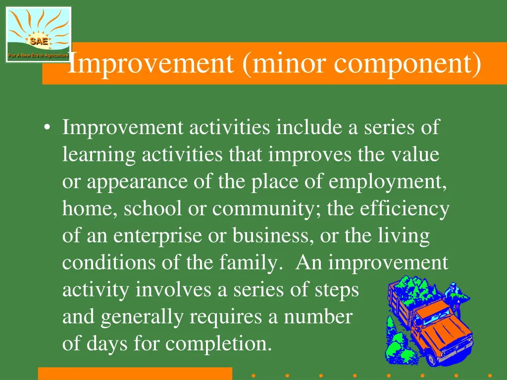 improvement minor component