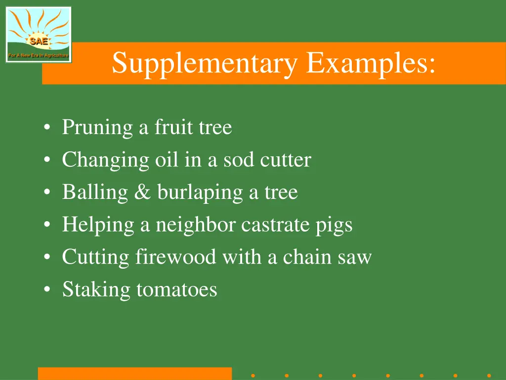 supplementary examples
