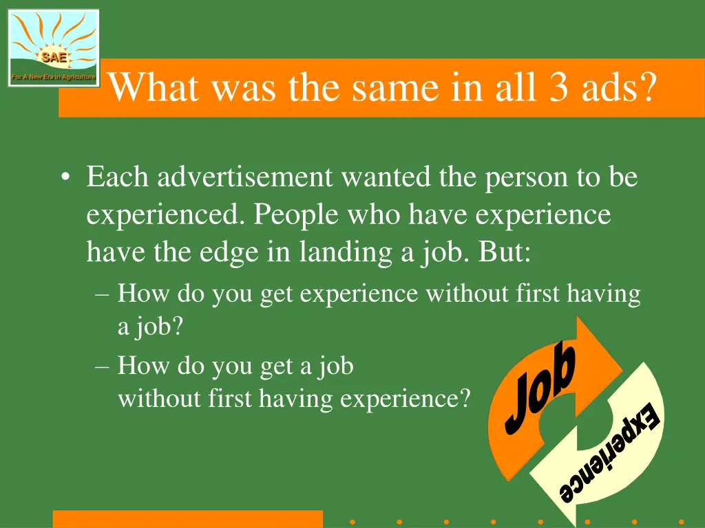 what was the same in all 3 ads