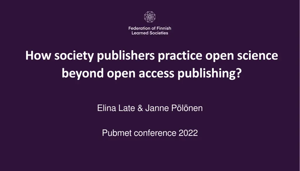 how society publishers practice open science