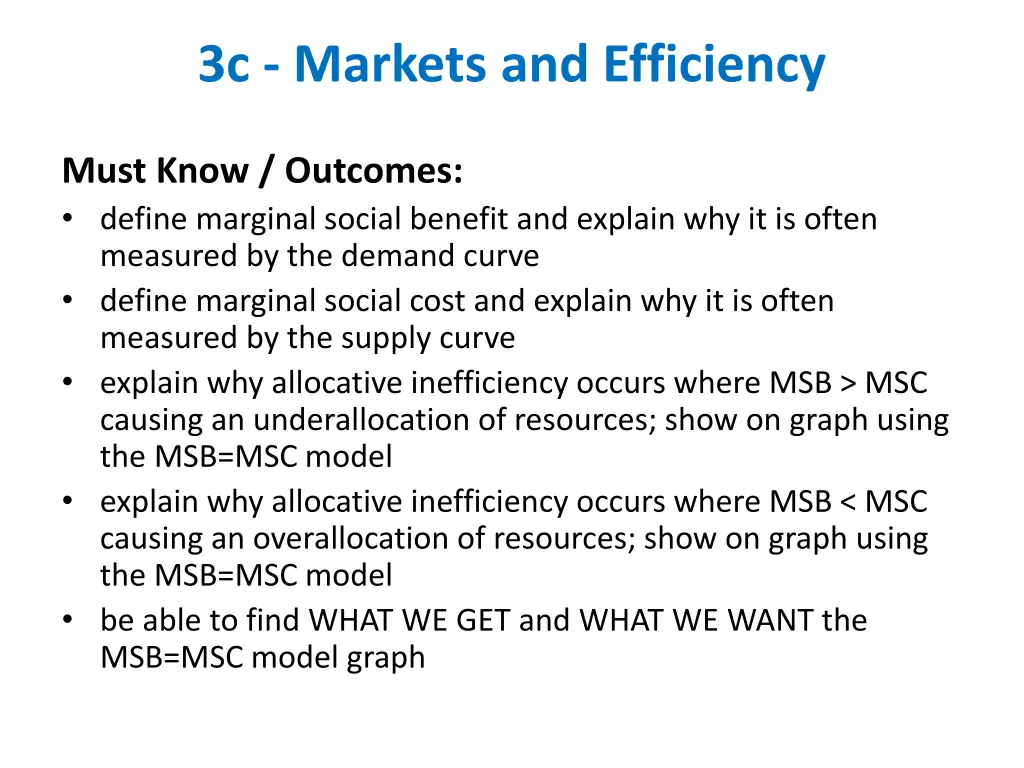 3c markets and efficiency