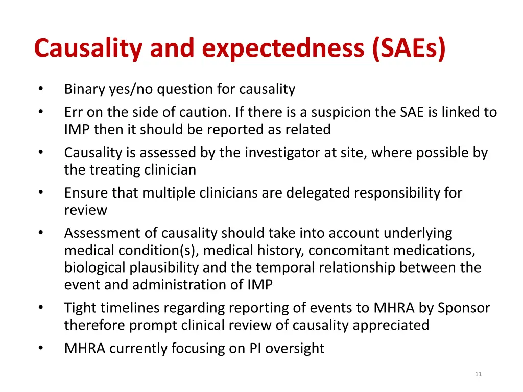 causality and expectedness saes