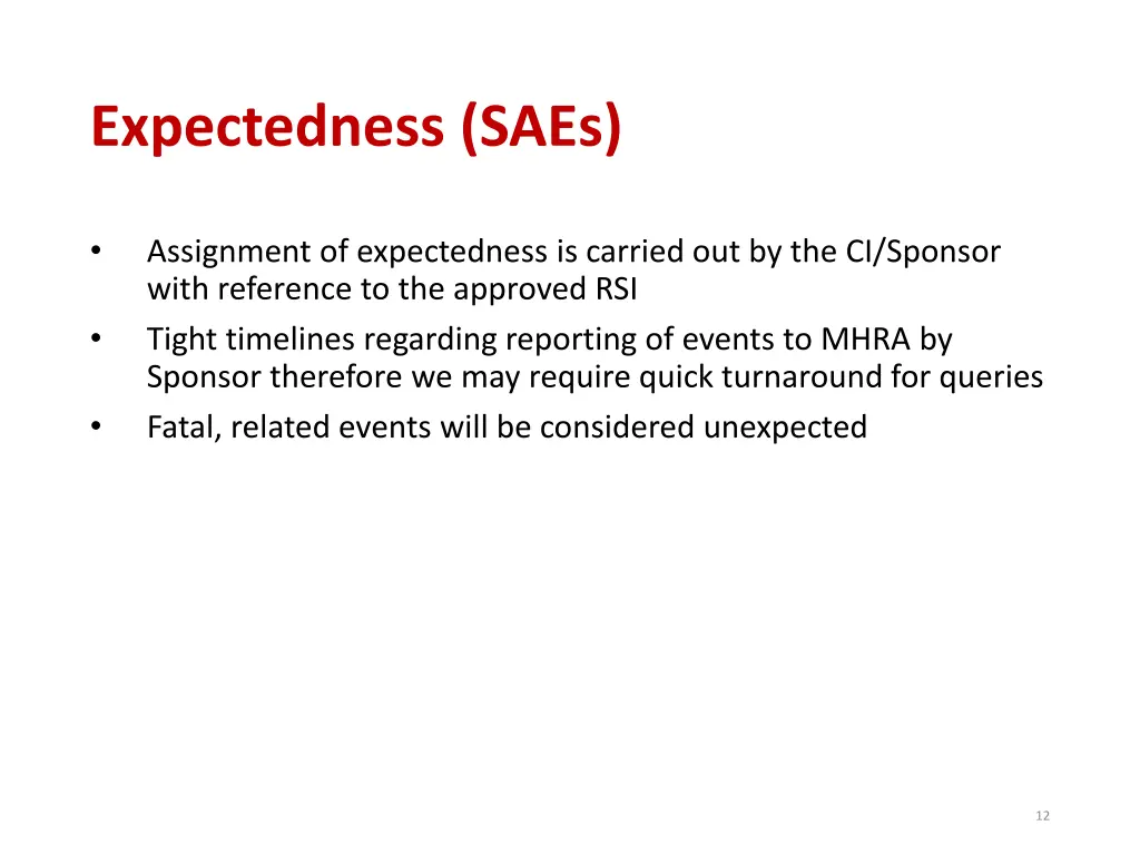 expectedness saes