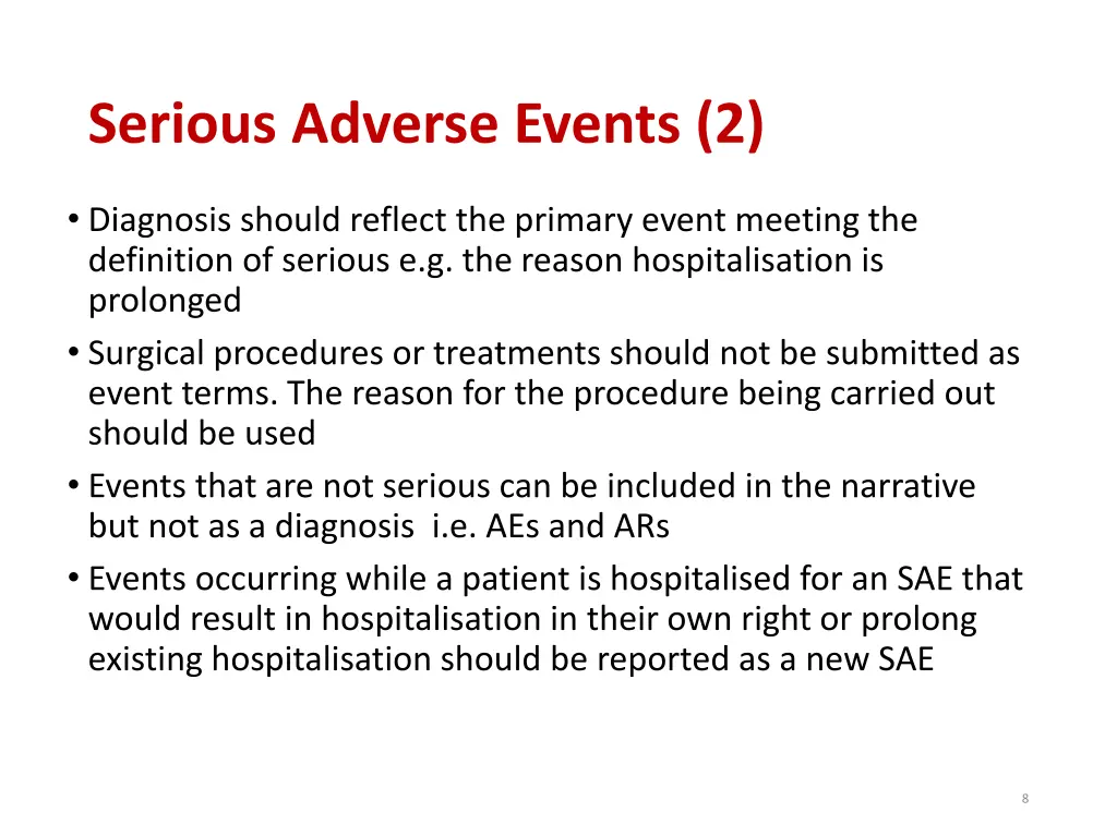 serious adverse events 2