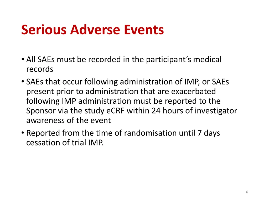 serious adverse events