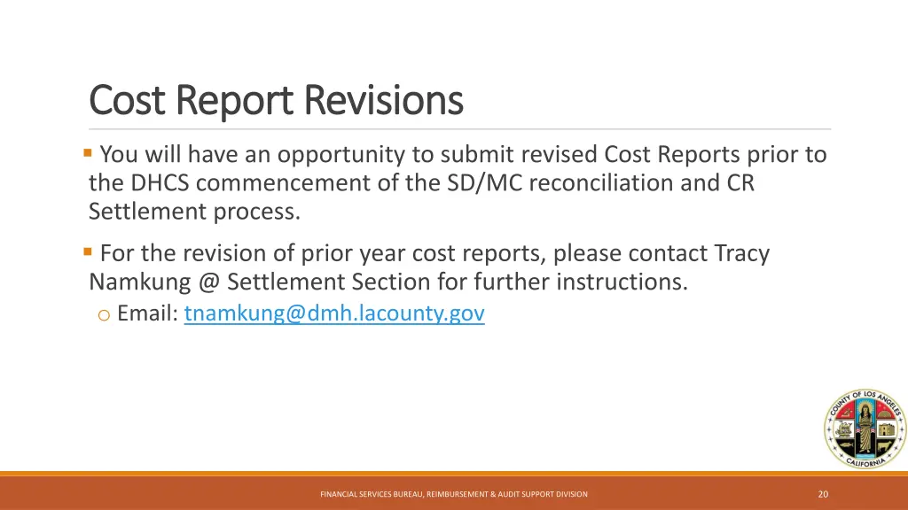 cost report revisions cost report revisions