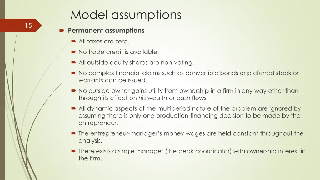 model assumptions
