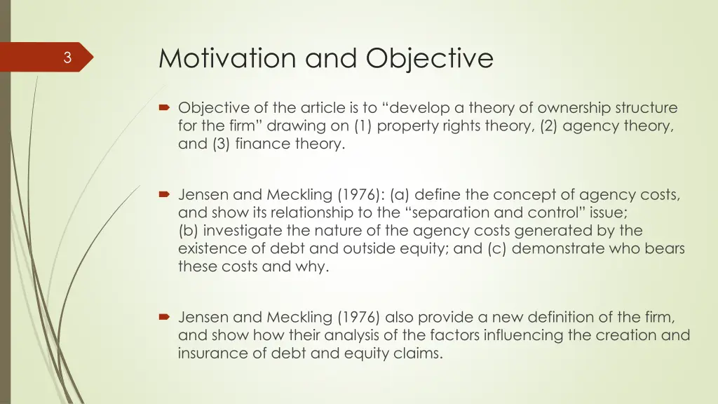 motivation and objective