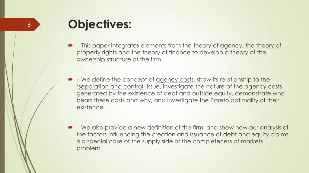 objectives