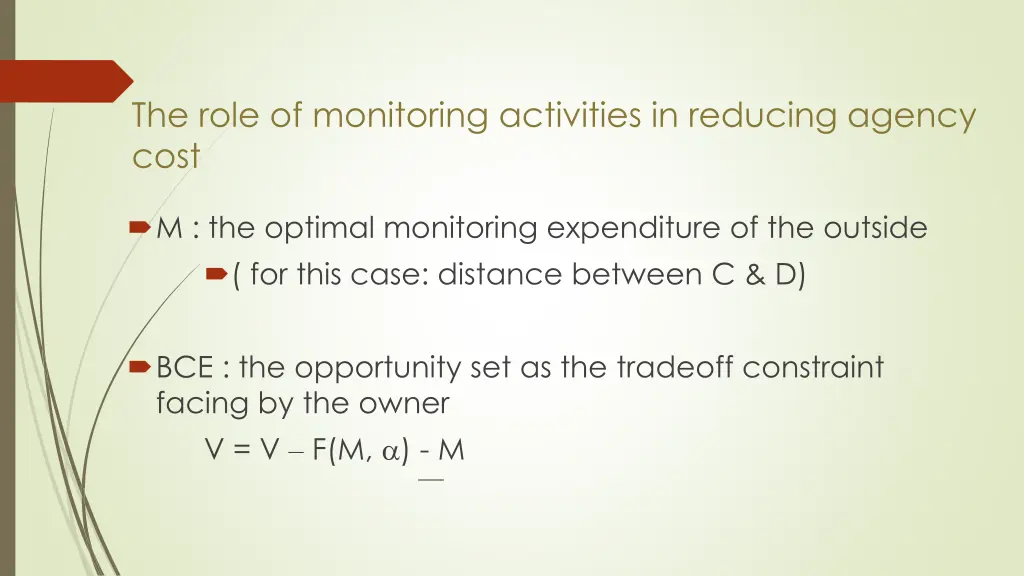 the role of monitoring activities in reducing