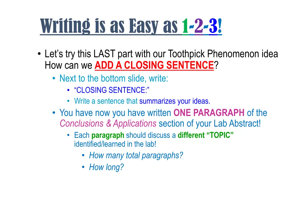 writing is as easy as 1 2 3 4