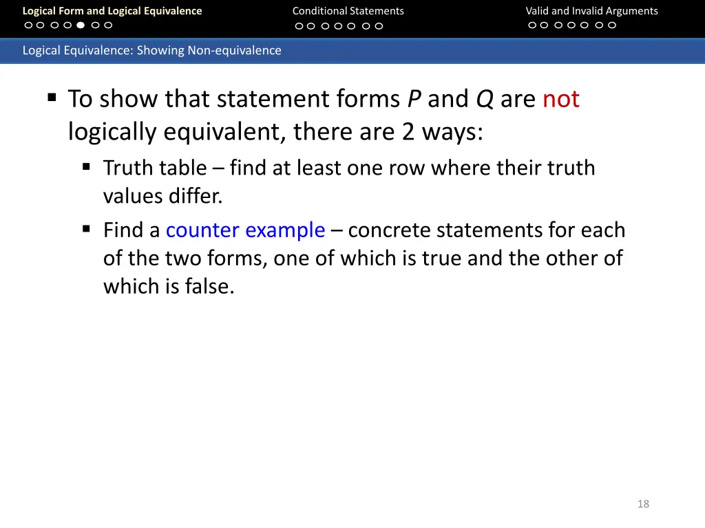 logical form and logical equivalence 17