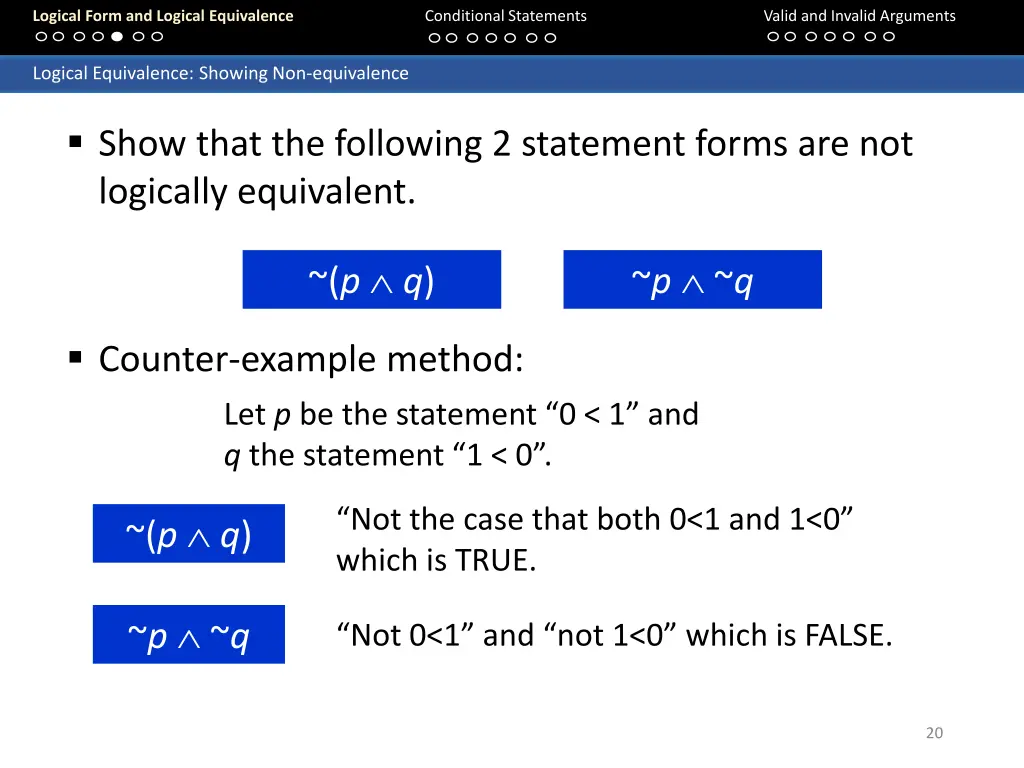 logical form and logical equivalence 19