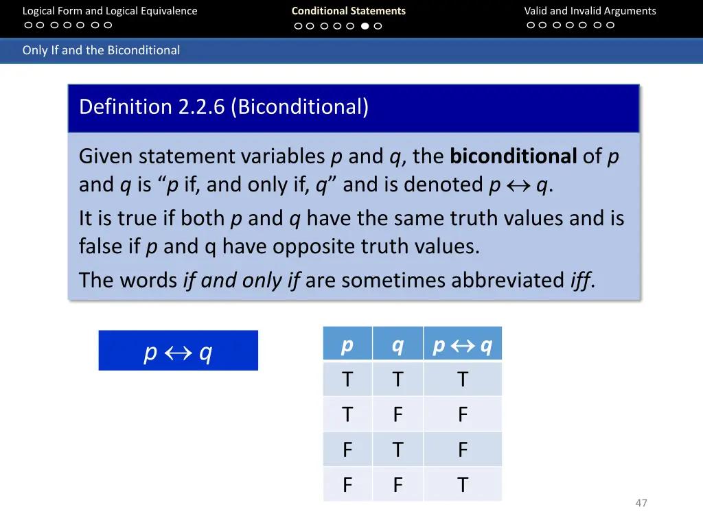 logical form and logical equivalence 46