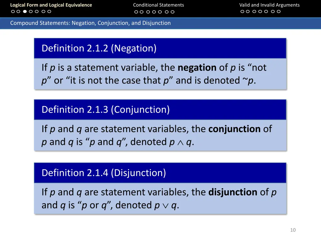 logical form and logical equivalence 9