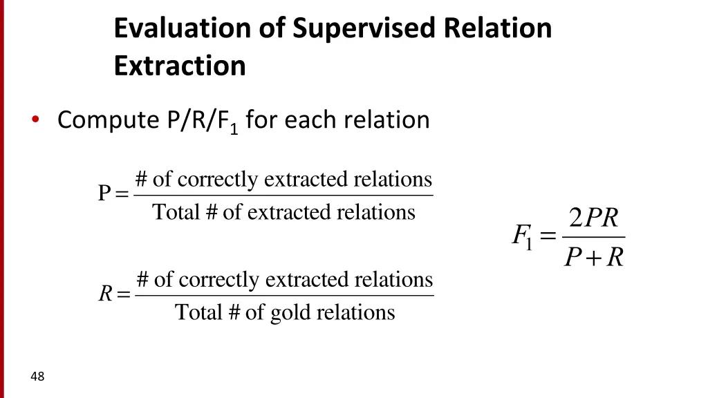 evaluation of supervised relation extraction