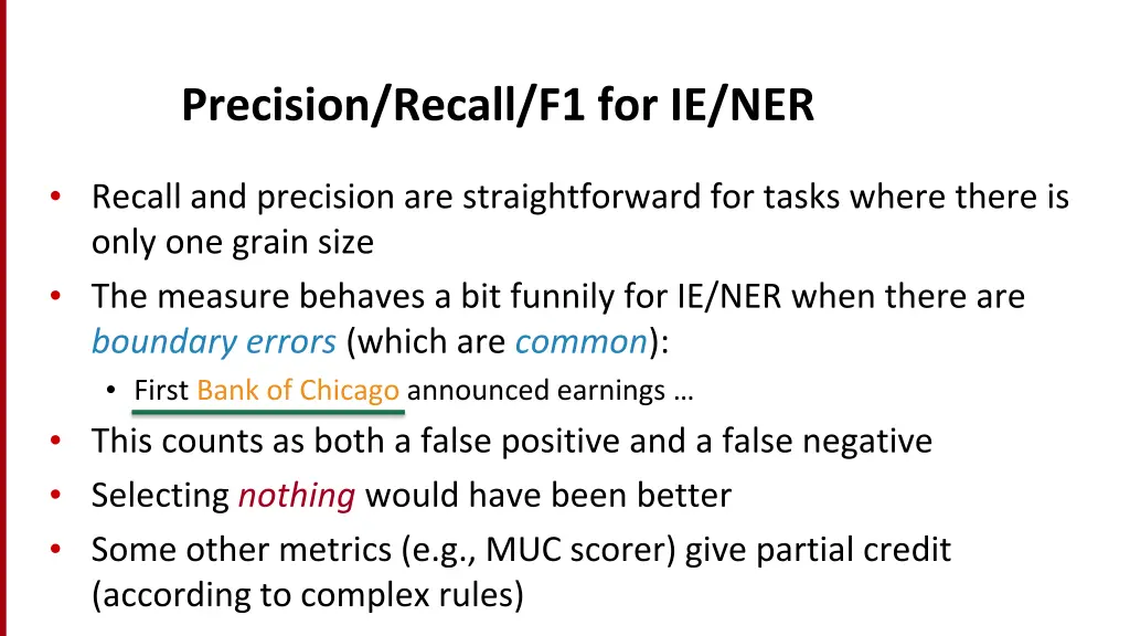 precision recall f1 for ie ner