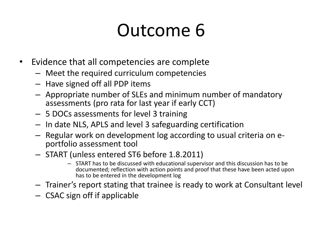 outcome 6