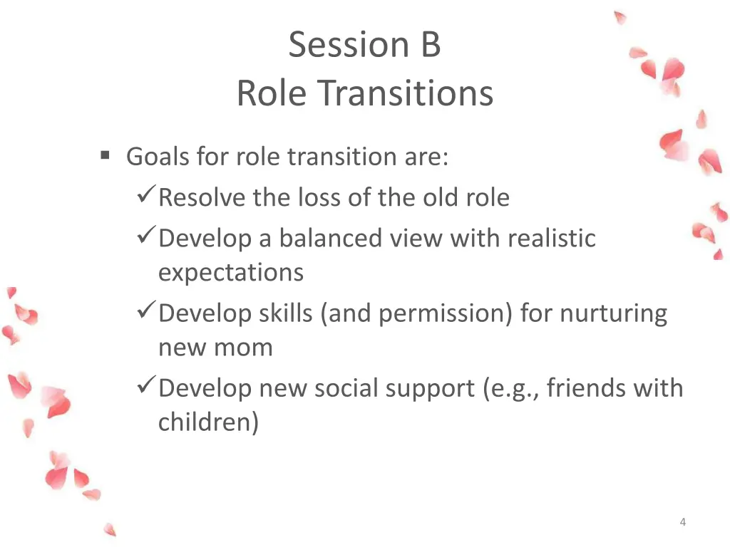 session b role transitions