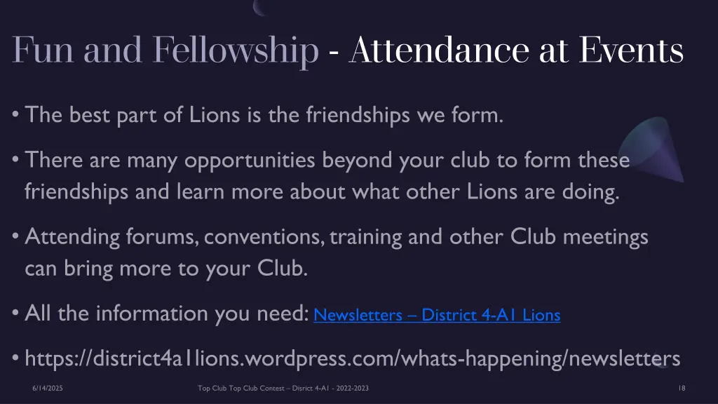 fun and fellowship attendance at events 1