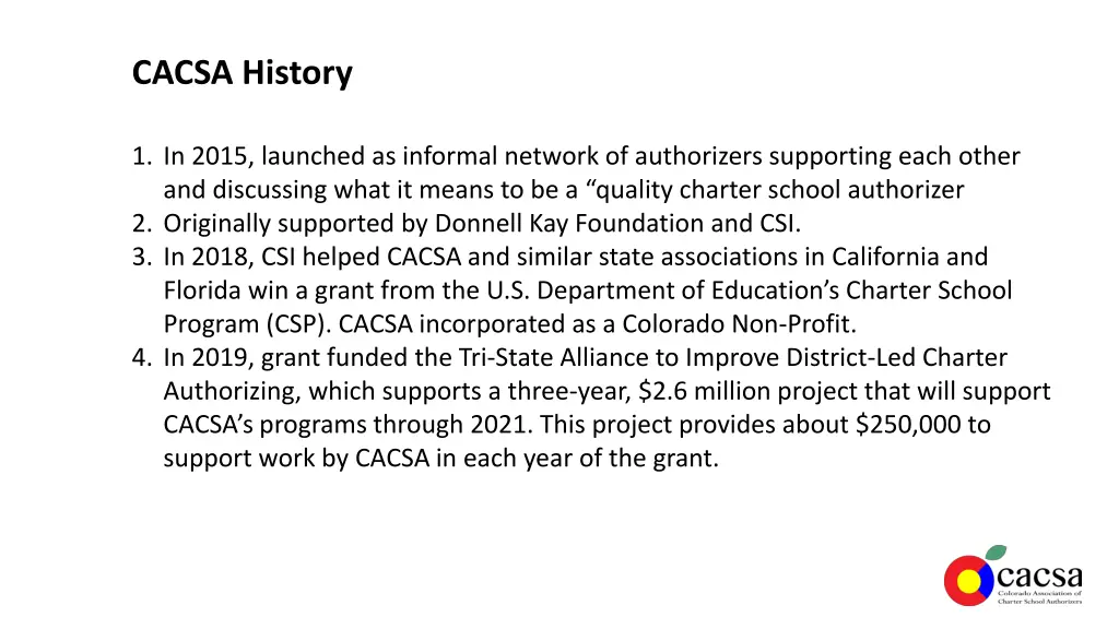 cacsa history