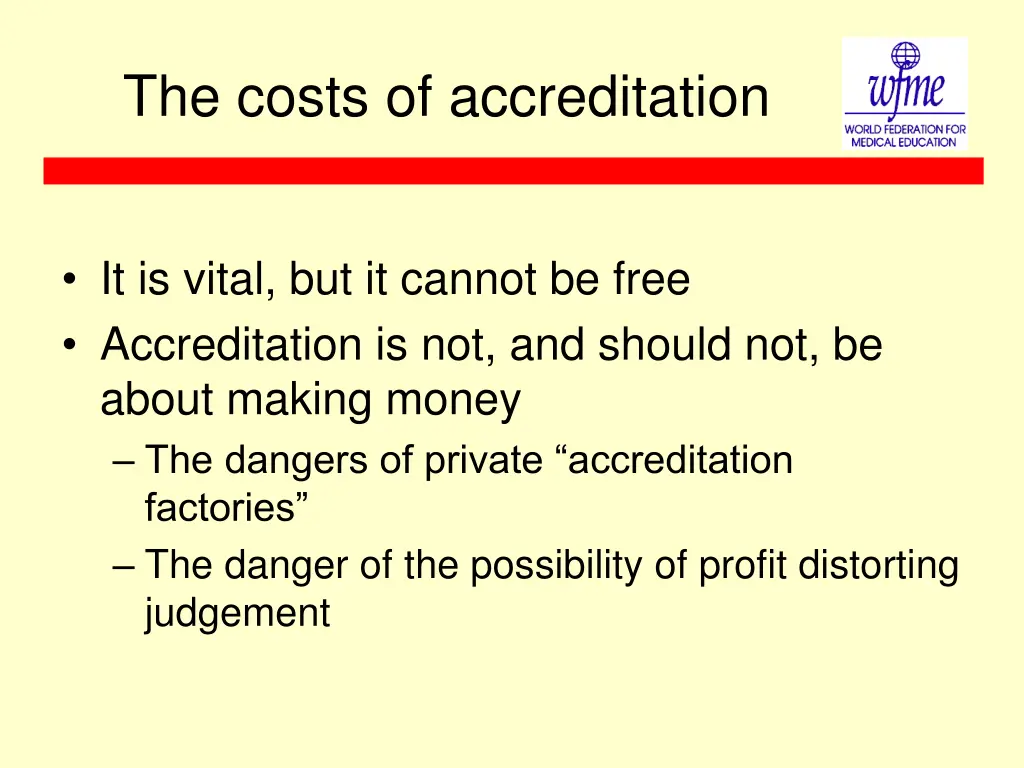 the costs of accreditation