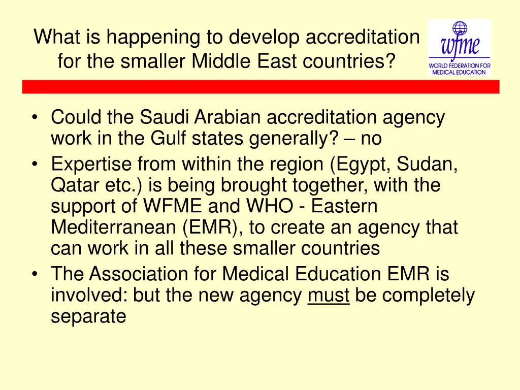 what is happening to develop accreditation
