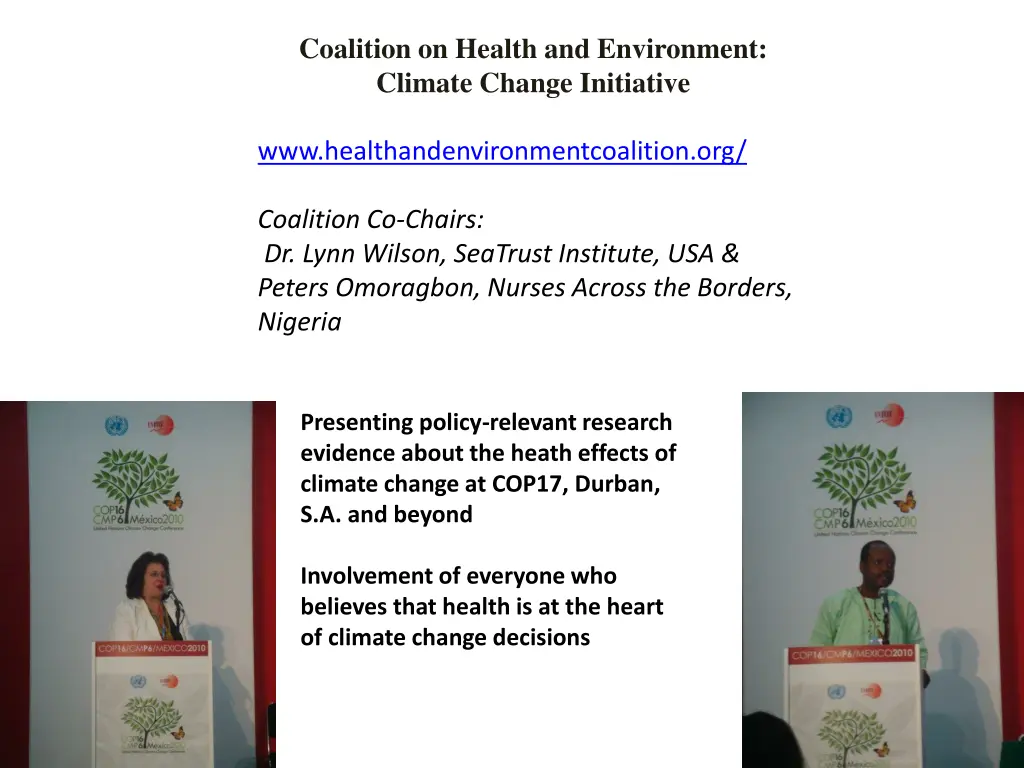 coalition on health and environment climate