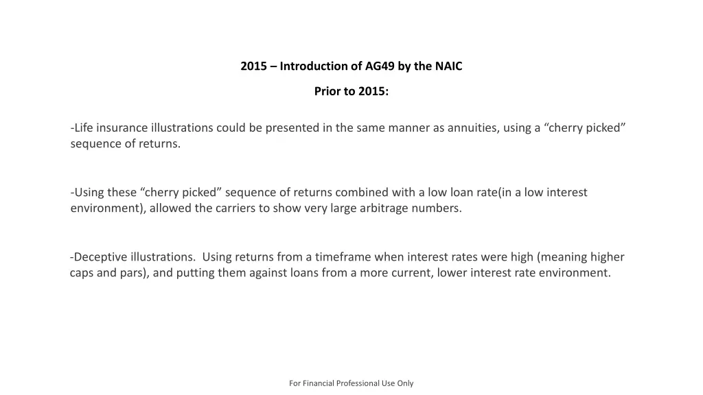 2015 introduction of ag49 by the naic