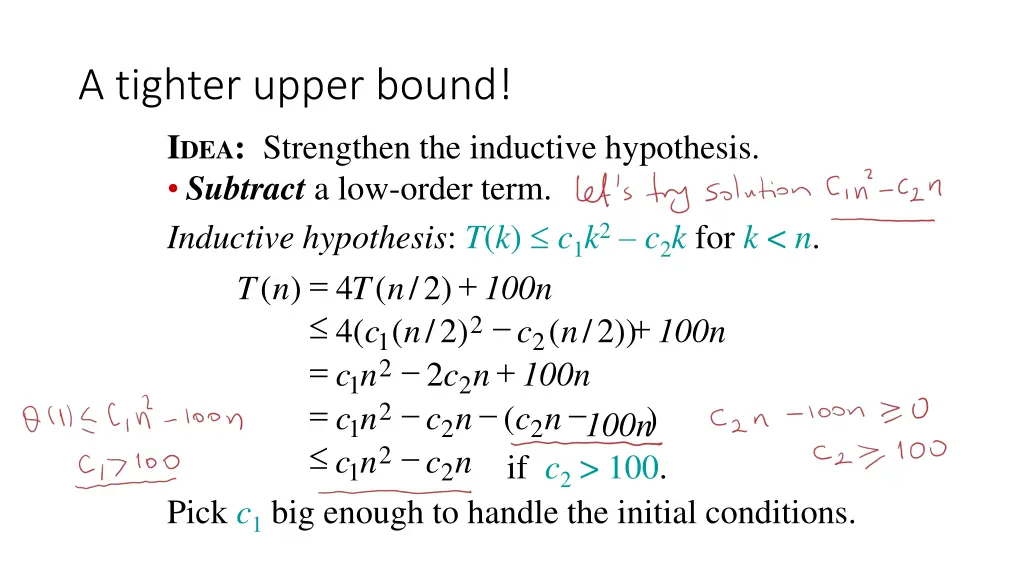 a tighter upper bound i dea strengthen