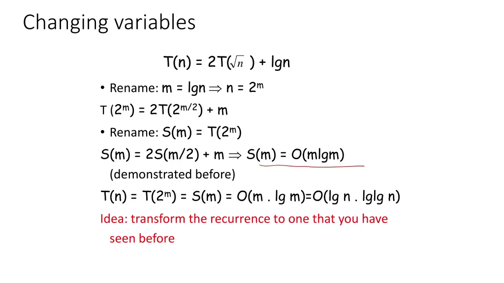 changing variables