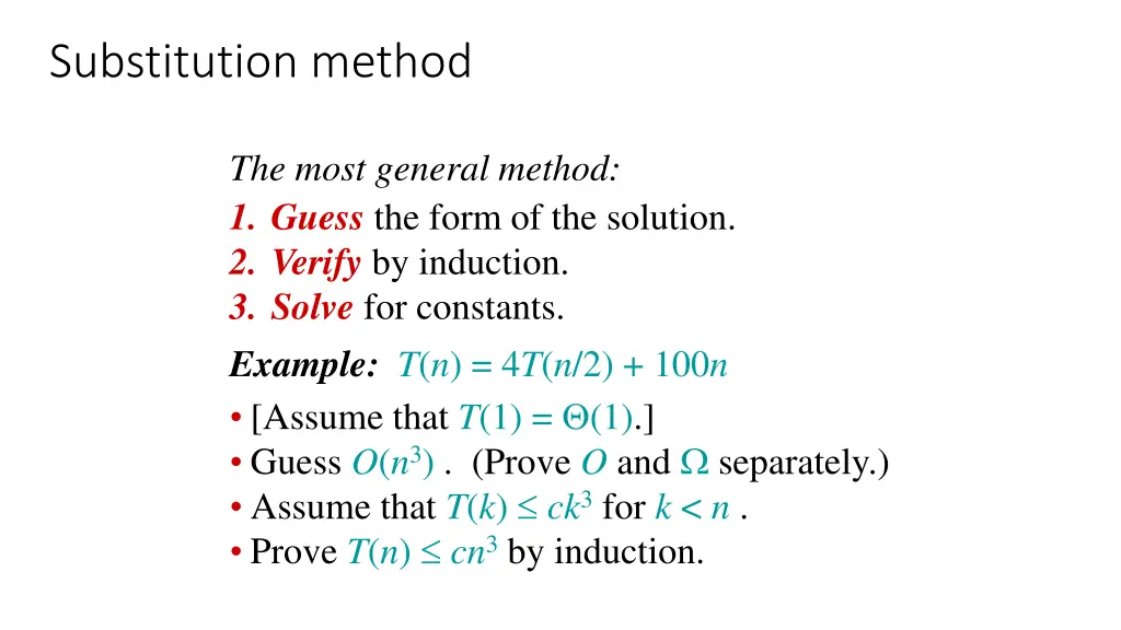 substitution method